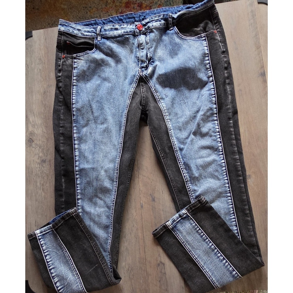 Jeans Brand Classic Collection 2 Toned Black & Blue Mens Jeans Sz 42